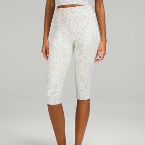 lululemon athletica Cream Leopard Print Cropped Leggings